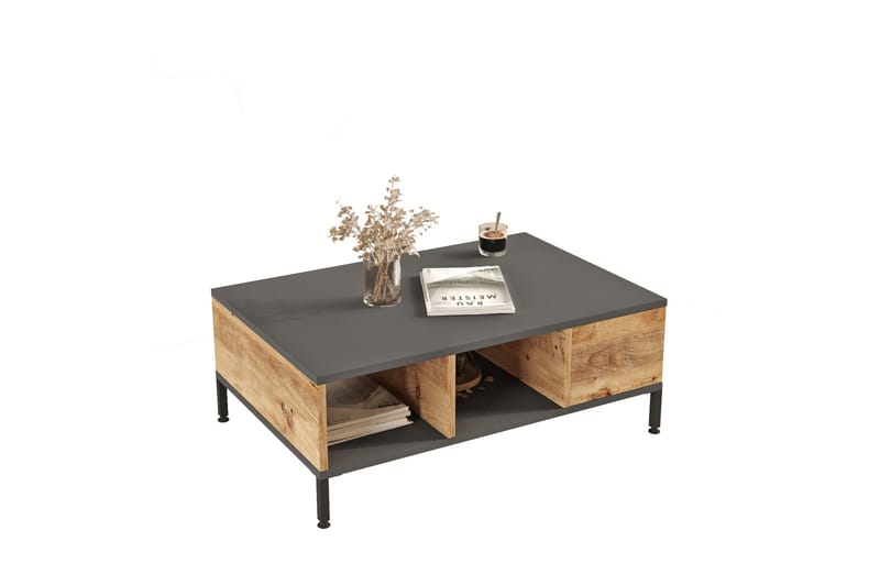 KAUSHAR Soffbord 90x60 cm Mörkblå/Svart - Möbler - Vardagsrum - Soffbord & vardagsrumsbord - Soffbord
