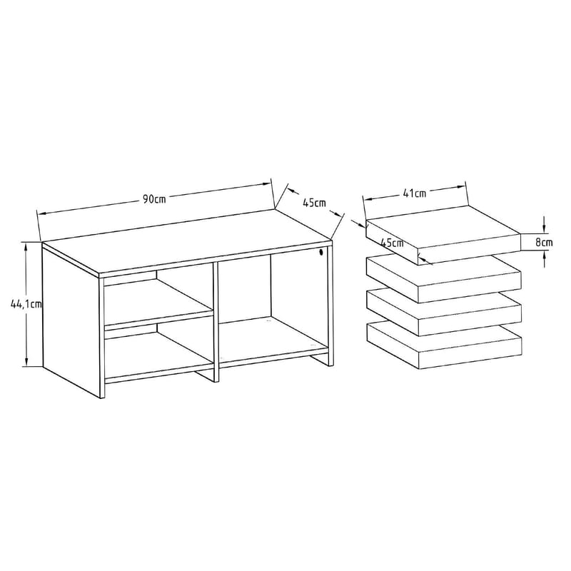 Kavon Soffbordsset 90x44,1x45 cm - Antracit - Möbler - Vardagsrum - Soffbord & vardagsrumsbord - Soffbord