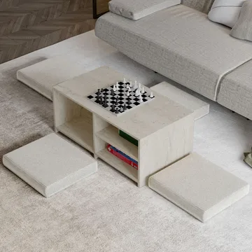Kavon Soffbordsset 90x44,1x45 cm - Travertin - Möbler - Vardagsrum - Soffbord & vardagsrumsbord - Soffbord