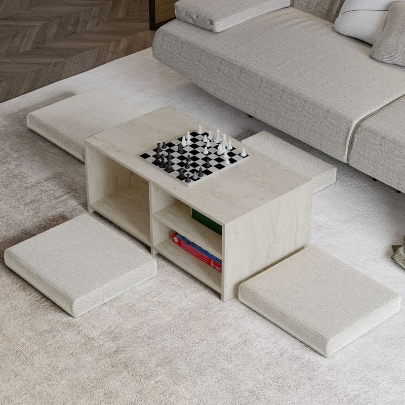 Kavon Soffbordsset 90x44,1x45 cm - Travertin - Möbler - Vardagsrum - Soffbord & vardagsrumsbord - Soffbord