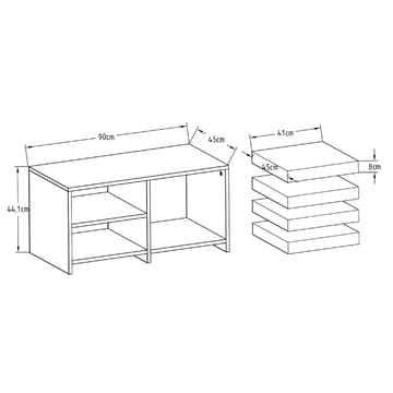 Kavon Soffbordsset 90x44,1x45 cm - Travertin - Möbler - Vardagsrum - Soffbord & vardagsrumsbord - Soffbord