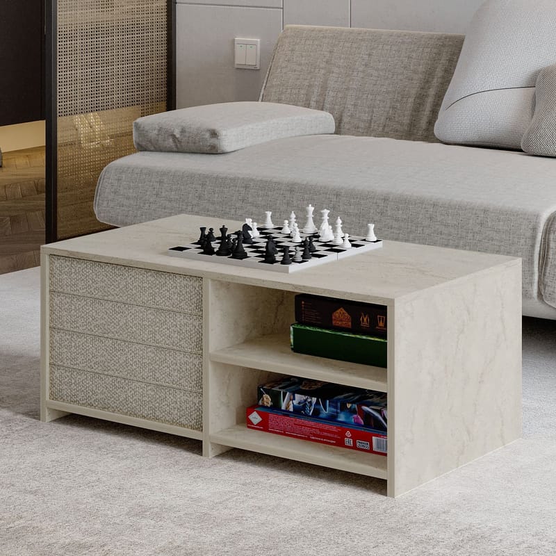 Kavon Soffbordsset 90x44,1x45 cm - Travertin - Möbler - Vardagsrum - Soffbord & vardagsrumsbord - Soffbord