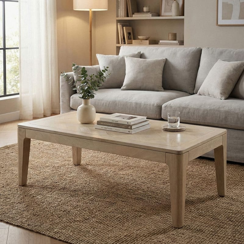 Kelela Soffbord 120 cm - Vitlaserad - Möbler - Vardagsrum - Soffbord & vardagsrumsbord - Soffbord