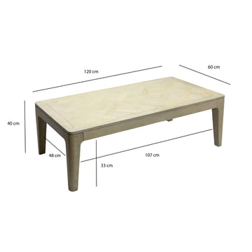 Kelela Soffbord 120 cm - Vitlaserad - Möbler - Vardagsrum - Soffbord & vardagsrumsbord - Soffbord