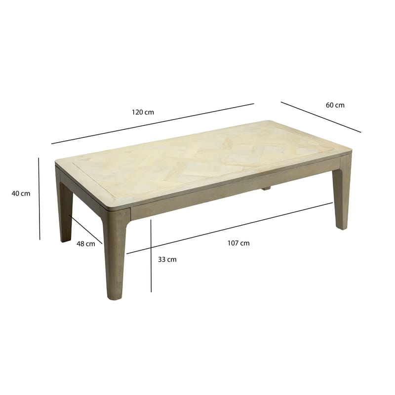 Kelela Soffbord 120 cm - Vitlaserad - Möbler - Vardagsrum - Soffbord & vardagsrumsbord - Soffbord