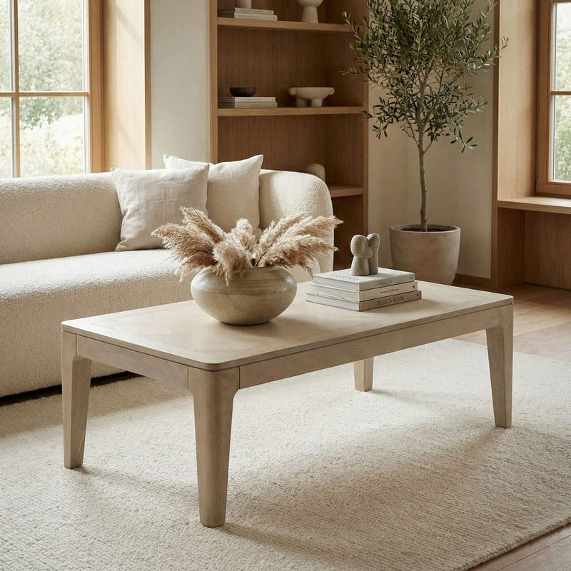 Kelela Soffbord 120 cm - Vitlaserad - Möbler - Vardagsrum - Soffbord & vardagsrumsbord - Soffbord