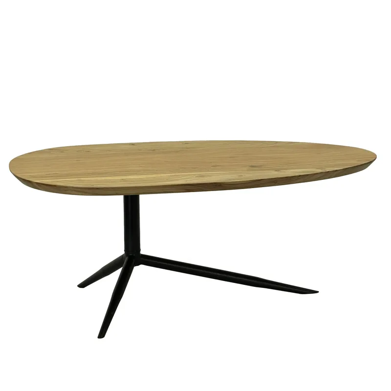 Kelora Soffbord 87 cm Oval, Naturligt ljusbrun/svart
