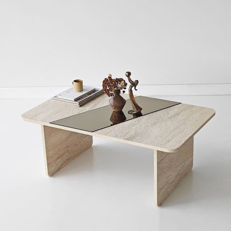 Kelrosin Soffbord Rektangulär - Bronzie Och Travertin - Möbler - Vardagsrum - Soffbord & vardagsrumsbord - Soffbord