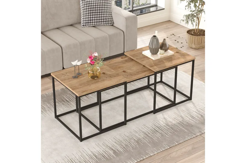 Kenkichi Soffbord 50x50 cm Mörkblå - Hanah Home - Möbler - Vardagsrum - Soffbord & vardagsrumsbord - Satsbord