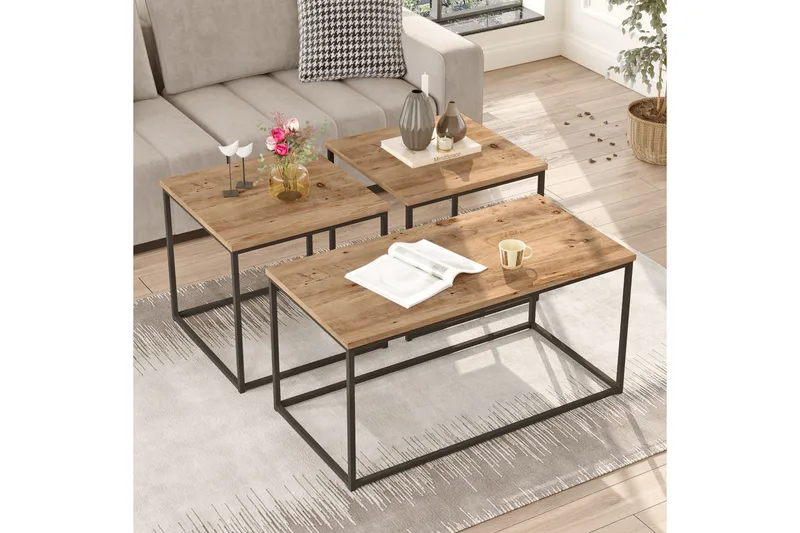 Kenkichi Soffbord 50x50 cm Mörkblå - Hanah Home - Möbler - Vardagsrum - Soffbord & vardagsrumsbord - Satsbord