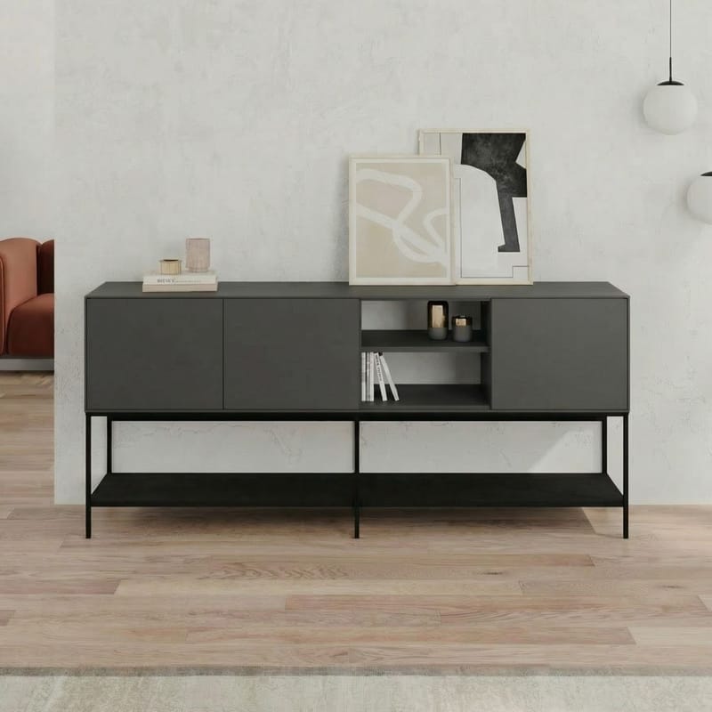 Kenvor Konsol 180x80x40 cm - Antracit, Wood Black, Svart - Möbler - Vardagsrum - Soffbord & vardagsrumsbord - Avlastningsbord & konsolbord
