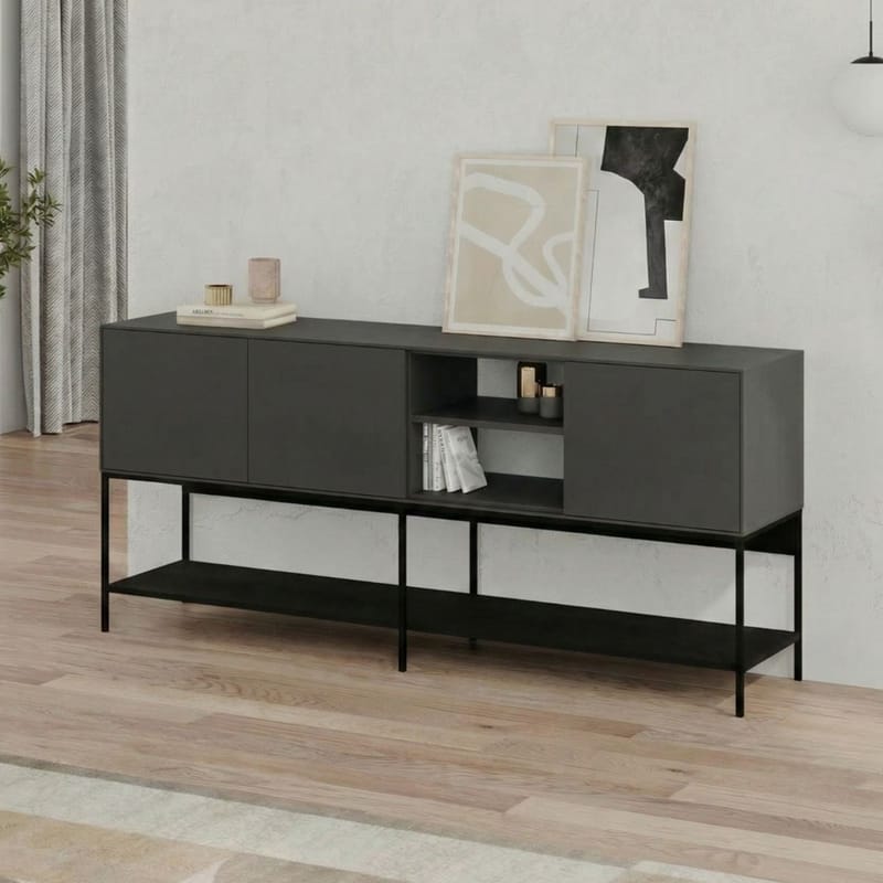 Kenvor Konsol 180x80x40 cm - Antracit, Wood Black, Svart - Möbler - Vardagsrum - Soffbord & vardagsrumsbord - Avlastningsbord & konsolbord
