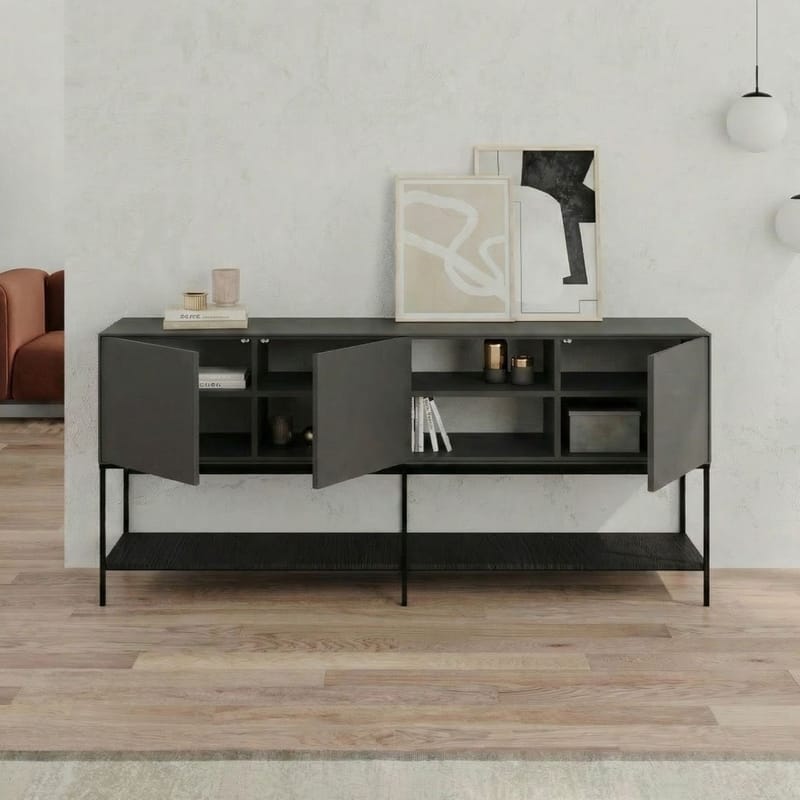 Kenvor Konsol 180x80x40 cm - Antracit, Wood Black, Svart - Möbler - Vardagsrum - Soffbord & vardagsrumsbord - Avlastningsbord & konsolbord