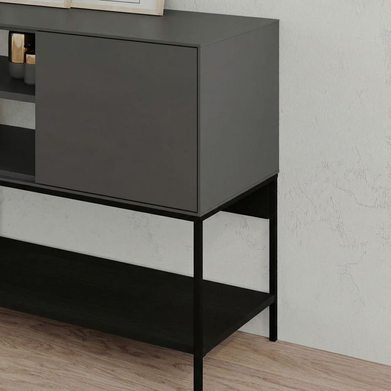 Kenvor Konsol 180x80x40 cm - Antracit, Wood Black, Svart - Möbler - Vardagsrum - Soffbord & vardagsrumsbord - Avlastningsbord & konsolbord