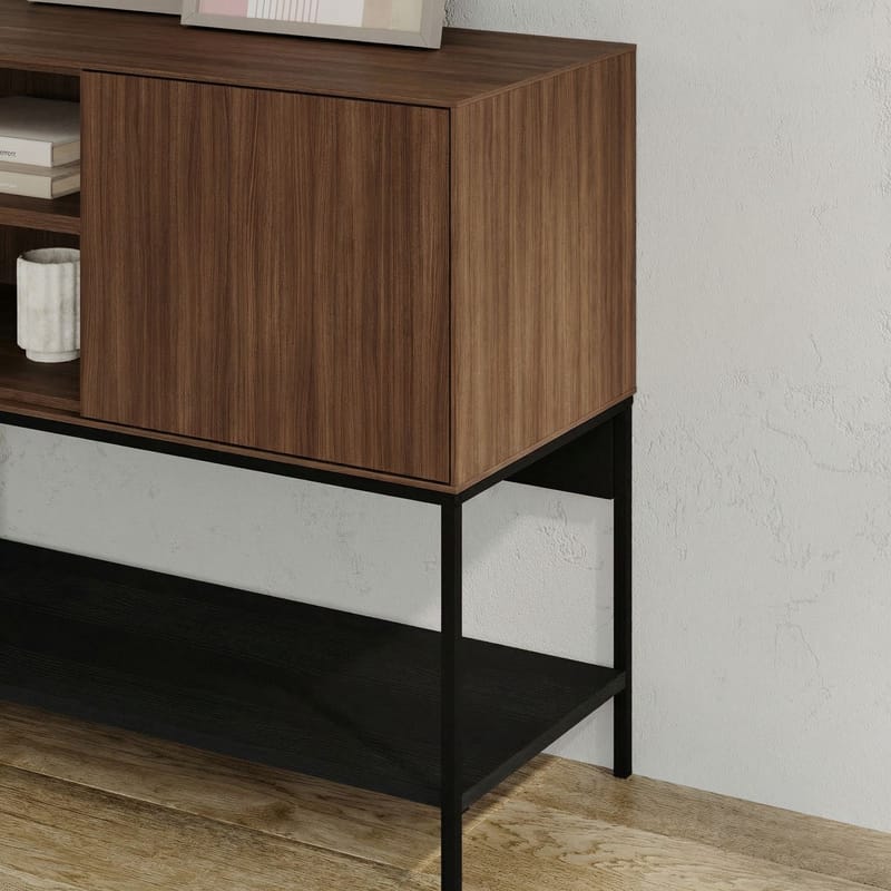 Kenvor Konsol 180x80x40 cm - Milano Walnut, Wood Black, Black - Möbler - Vardagsrum - Soffbord & vardagsrumsbord - Avlastningsbord & konsolbord
