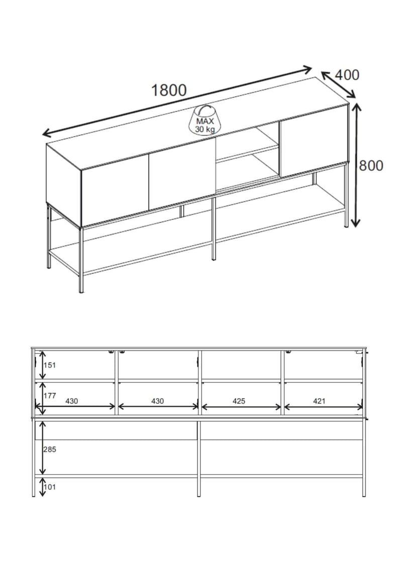 Kenvor Konsol 180x80x40 cm - Naturlig ek, Wood Black, svart - Möbler - Vardagsrum - Soffbord & vardagsrumsbord - Avlastningsbord & konsolbord