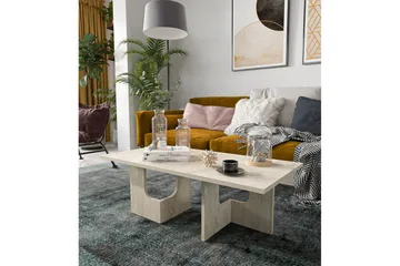 Kiros Rektangulärt Soffbord 104 cm i Trä med Skulpturala Ben - Beige - Möbler - Vardagsrum - Soffbord & vardagsrumsbord - Soffbord