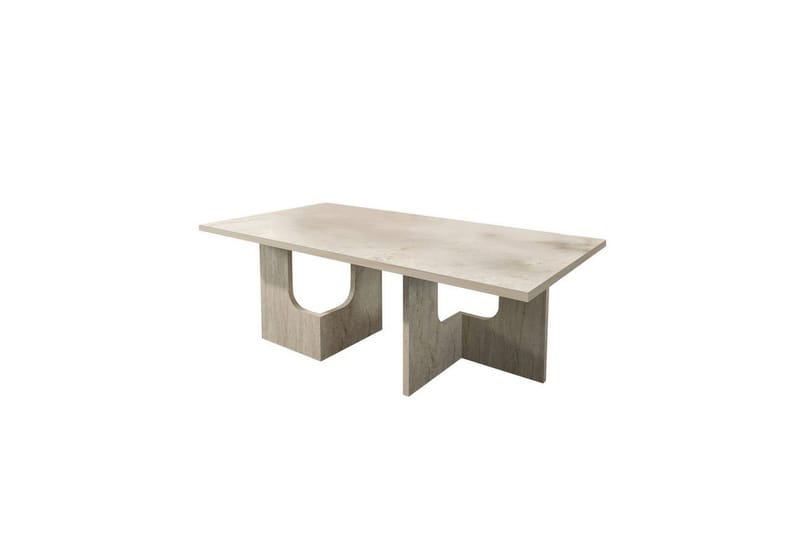 Kiros Rektangulärt Soffbord 104 cm i Trä med Skulpturala Ben, Beige