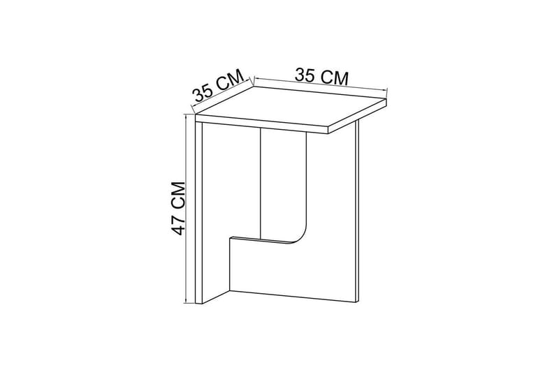Kiros Sidobord 35x35 cm - Beige - Möbler - Vardagsrum - Soffbord & vardagsrumsbord - Brickbord