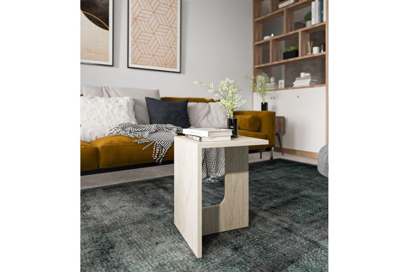 Kiros Sidobord 35x35 cm - Beige - Möbler - Vardagsrum - Soffbord & vardagsrumsbord - Brickbord