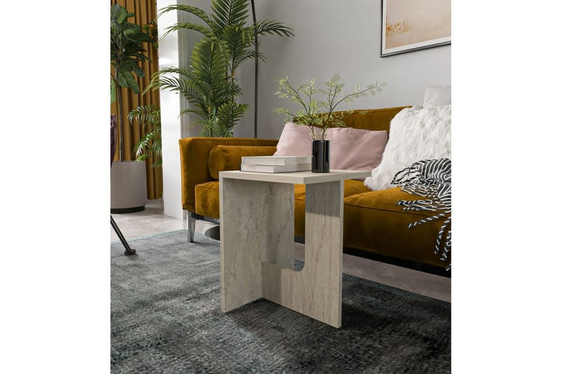 Kiros Sidobord 35x35 cm - Beige - Möbler - Vardagsrum - Soffbord & vardagsrumsbord - Brickbord