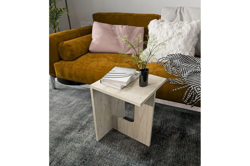 Kiros Sidobord 35x35 cm - Beige - Möbler - Vardagsrum - Soffbord & vardagsrumsbord - Brickbord