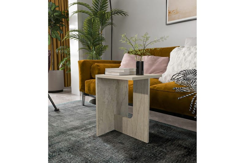 Kiros Sidobord 35x35 cm - Beige - Möbler - Vardagsrum - Soffbord & vardagsrumsbord - Brickbord