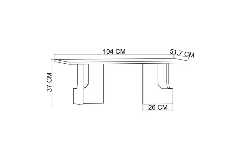 Kiros Soffbord 104 cm - Beige - Möbler - Vardagsrum - Soffbord & vardagsrumsbord - Soffbord