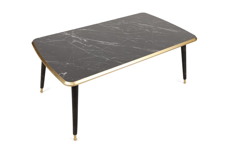 KLEVA Soffbord 100 cm Marmormönster Grå/Svart - Bord - Soffbord