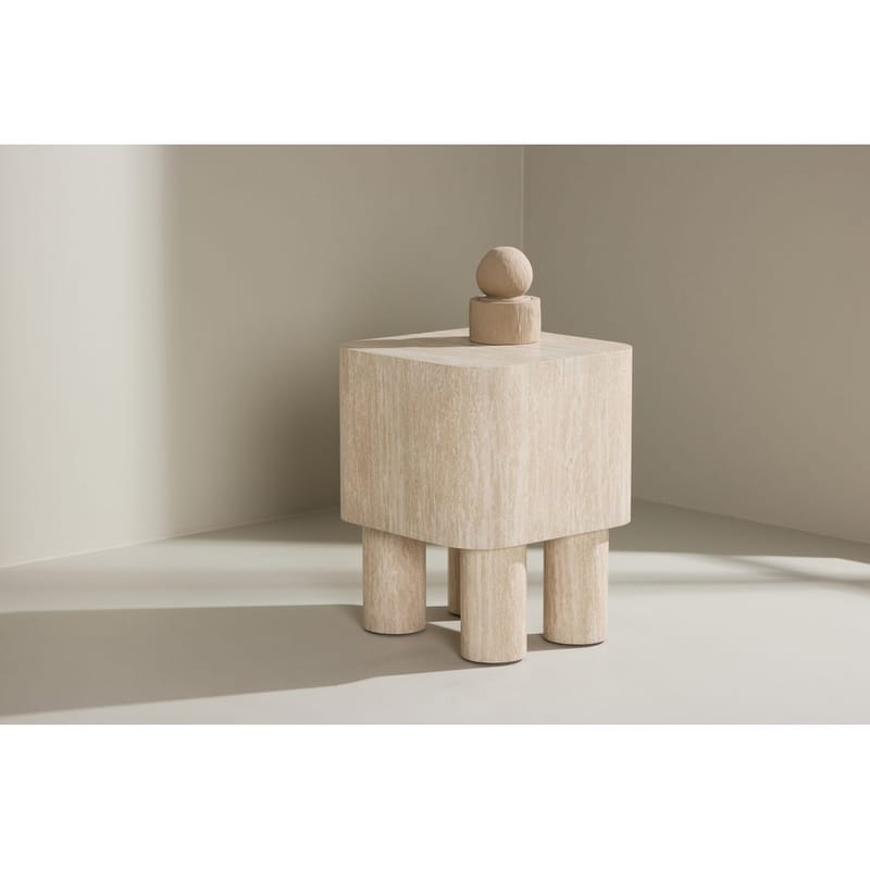 Klirou Sidobord 40 cm - Beige - Möbler - Vardagsrum - Soffbord & vardagsrumsbord - Sidobord & lampbord