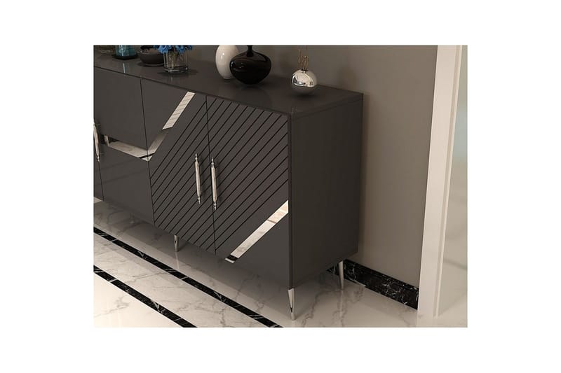 Konsol Bielany Antracit / Argentu - Antracit / Argentu - Möbler - Vardagsrum - Soffbord & vardagsrumsbord - Avlastningsbord & konsolbord