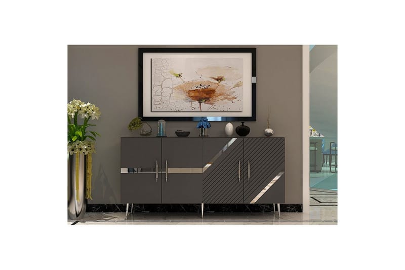 Konsol Bielany Antracit / Argentu - Antracit / Argentu - Möbler - Vardagsrum - Soffbord & vardagsrumsbord - Avlastningsbord & konsolbord