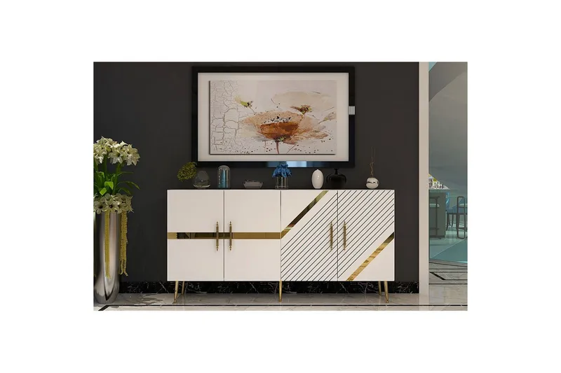 Konsol Bielany Vit / Rany - Vit / Rany - Möbler - Vardagsrum - Soffbord & vardagsrumsbord - Avlastningsbord & konsolbord