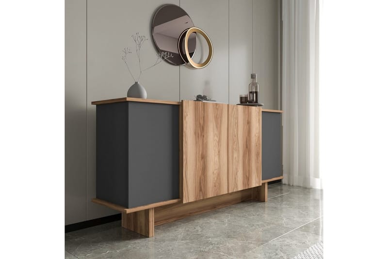 Konsol Diannare Antracit / Valnöt - Antracit / Valnöt - Möbler - Vardagsrum - Soffbord & vardagsrumsbord - Avlastningsbord & konsolbord