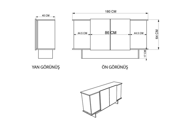 Konsol Diannare Antracit / Valnöt - Antracit / Valnöt - Möbler - Vardagsrum - Soffbord & vardagsrumsbord - Avlastningsbord & konsolbord