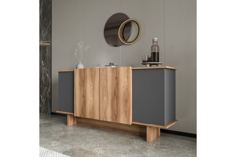 Konsol Diannare Antracit / Valnöt - Antracit / Valnöt - Möbler - Vardagsrum - Soffbord & vardagsrumsbord - Avlastningsbord & konsolbord