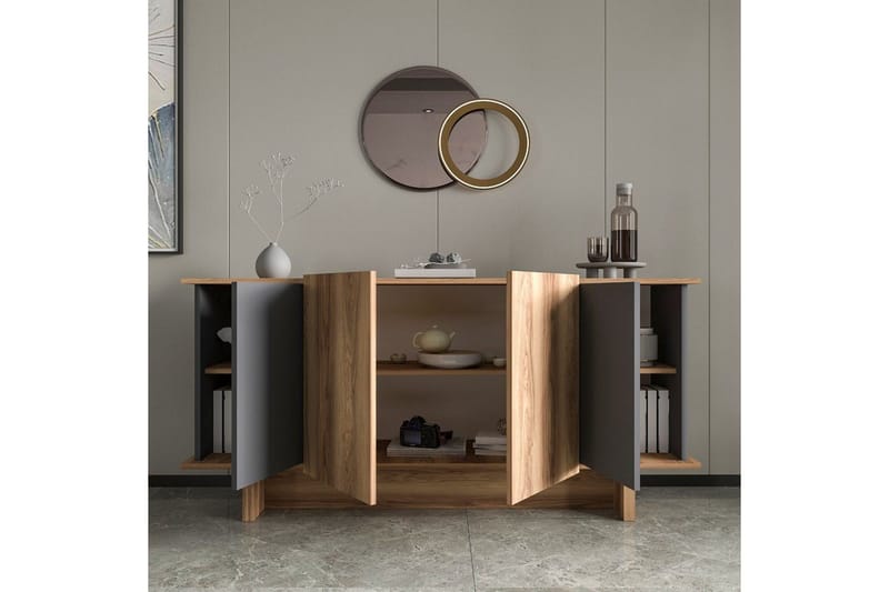 Konsol Diannare Antracit / Valnöt - Antracit / Valnöt - Möbler - Vardagsrum - Soffbord & vardagsrumsbord - Avlastningsbord & konsolbord