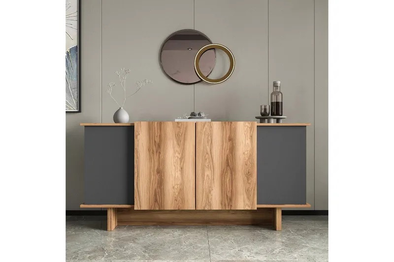 Konsol Diannare Antracit / Valnöt - Antracit / Valnöt - Möbler - Vardagsrum - Soffbord & vardagsrumsbord - Avlastningsbord & konsolbord