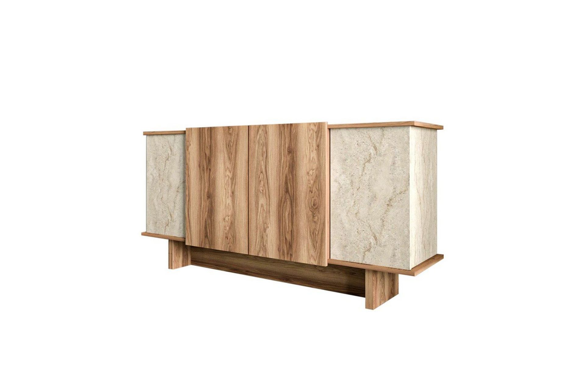 Konsol Diannare Travertin / Valn&ouml;t - Travertin / Valn&ouml;t