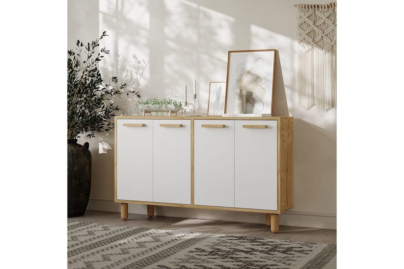 Konsol Hungirr Sudamalek / Vit - Sudamalek / Vit - Möbler - Vardagsrum - Soffbord & vardagsrumsbord - Avlastningsbord & konsolbord