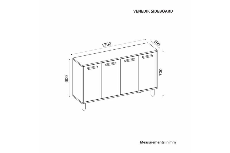 Konsol Hungirr Sudamalek / Vit - Sudamalek / Vit - Möbler - Vardagsrum - Soffbord & vardagsrumsbord - Avlastningsbord & konsolbord