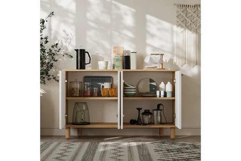 Konsol Hungirr Sudamalek / Vit - Sudamalek / Vit - Möbler - Vardagsrum - Soffbord & vardagsrumsbord - Avlastningsbord & konsolbord