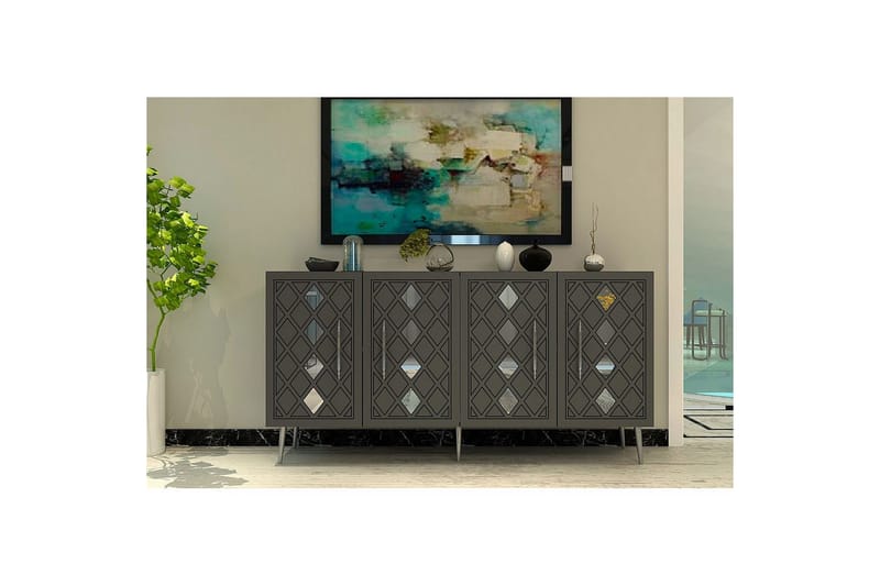 Konsol Ilna Antracit / Argentu - Antracit / Argentu - Möbler - Vardagsrum - Soffbord & vardagsrumsbord - Avlastningsbord & konsolbord