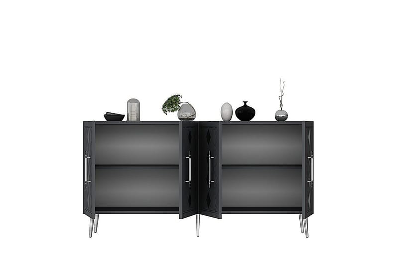 Konsol Ilna Antracit / Argentu - Antracit / Argentu - Möbler - Vardagsrum - Soffbord & vardagsrumsbord - Avlastningsbord & konsolbord