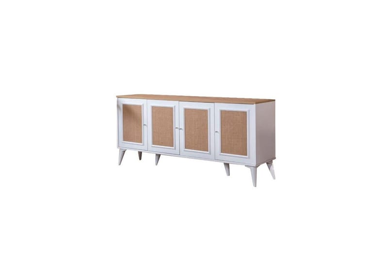 Konsol Jatinder Vit / Ek - Mediumfärgat trä/Vit - Möbler - Vardagsrum - Soffbord & vardagsrumsbord - Avlastningsbord & konsolbord