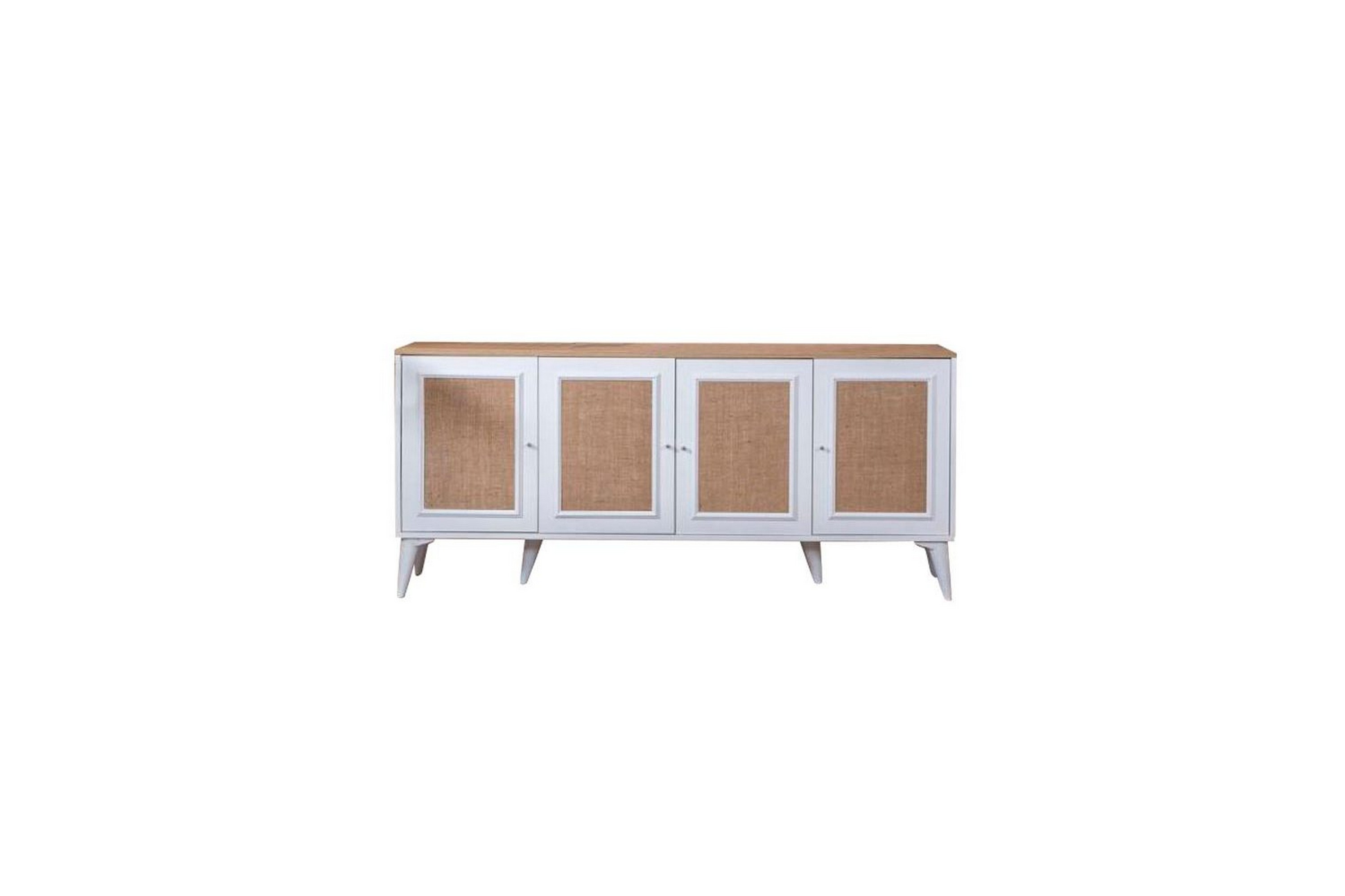 konsol jatinder vit / ek - mediumfärgat trä/vit