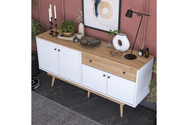 Konsol Miraenis Valnöt / Vit - Mörkbrun/Vit - Möbler - Vardagsrum - Soffbord & vardagsrumsbord - Avlastningsbord & konsolbord