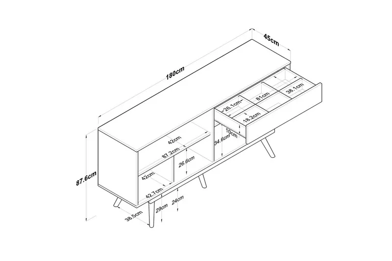 Konsol Miraenis Valnöt / Vit - Mörkbrun/Vit - Möbler - Vardagsrum - Soffbord & vardagsrumsbord - Avlastningsbord & konsolbord