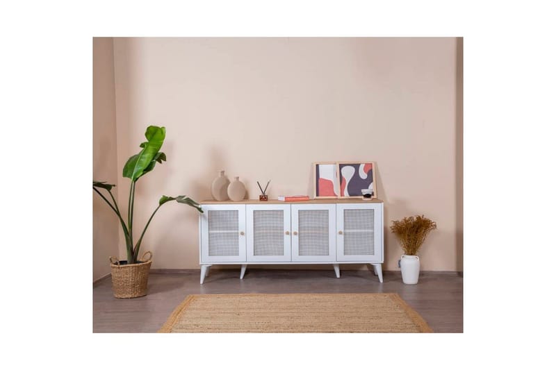 Konsol Mjudi Vit / Ek - Vit / Ek - Möbler - Vardagsrum - Soffbord & vardagsrumsbord - Avlastningsbord & konsolbord