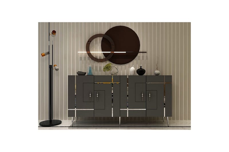 Konsol Safidonya Antracit / Argentu - Antracit / Argentu - Möbler - Vardagsrum - Soffbord & vardagsrumsbord - Avlastningsbord & konsolbord